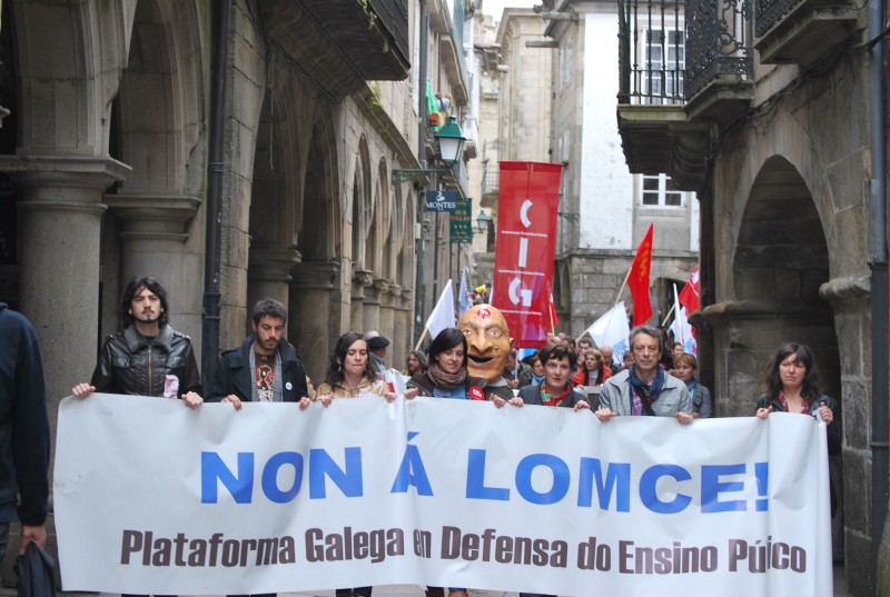 A CIG-Ensino valora como un éxito rotundo a folga contra a LOMCE que secundou preto do 90% do profesorado e do alumnado